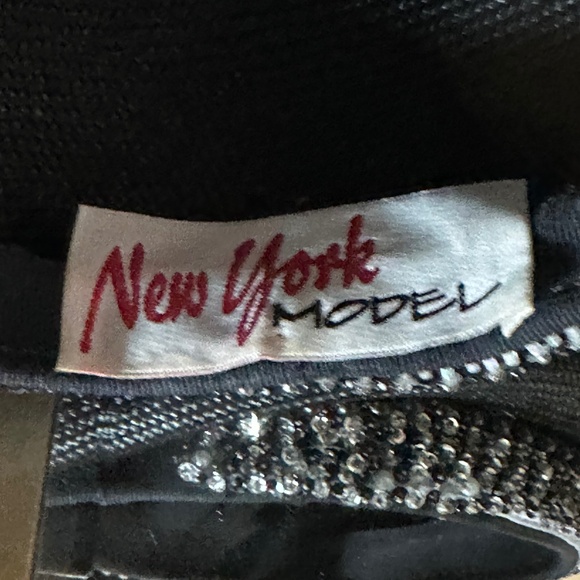 SWANKY 1960s' BLACK STRAW TAM WITH SEQUINS, RHINESTONES & BEADS - Picture 12 of 12